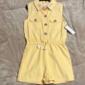 Little Lass Sunny Yellow Sleeveless Romper